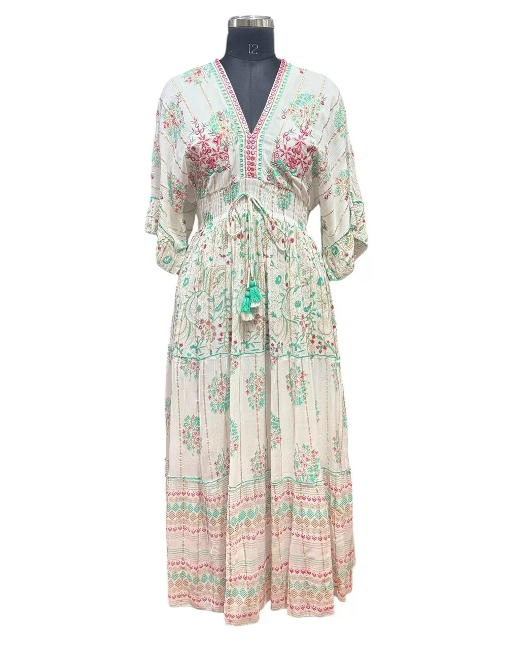 GE-06 : Mid Sleeve Boho Maxi Dress