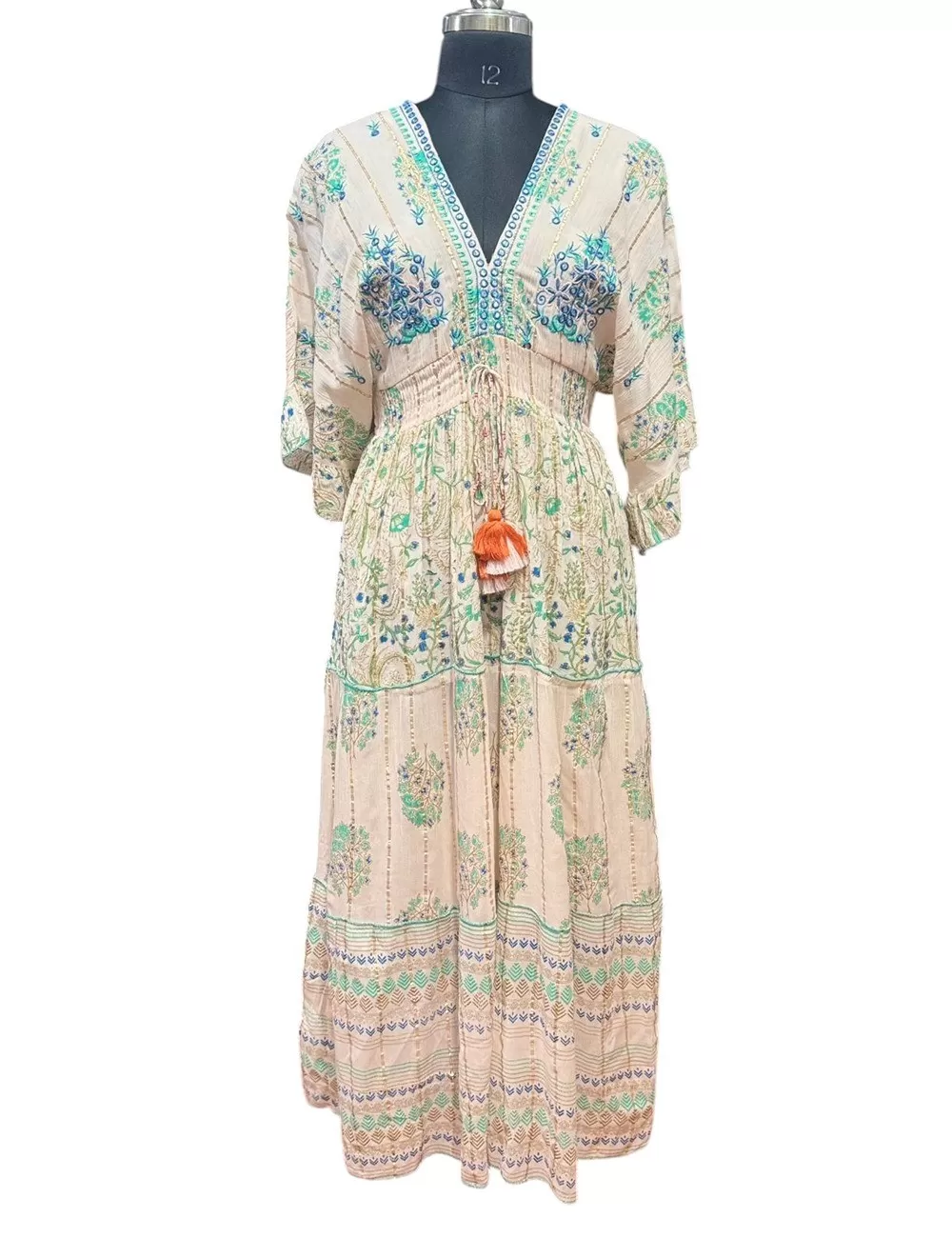 GE-06 : Mid Sleeve Boho Maxi Dress