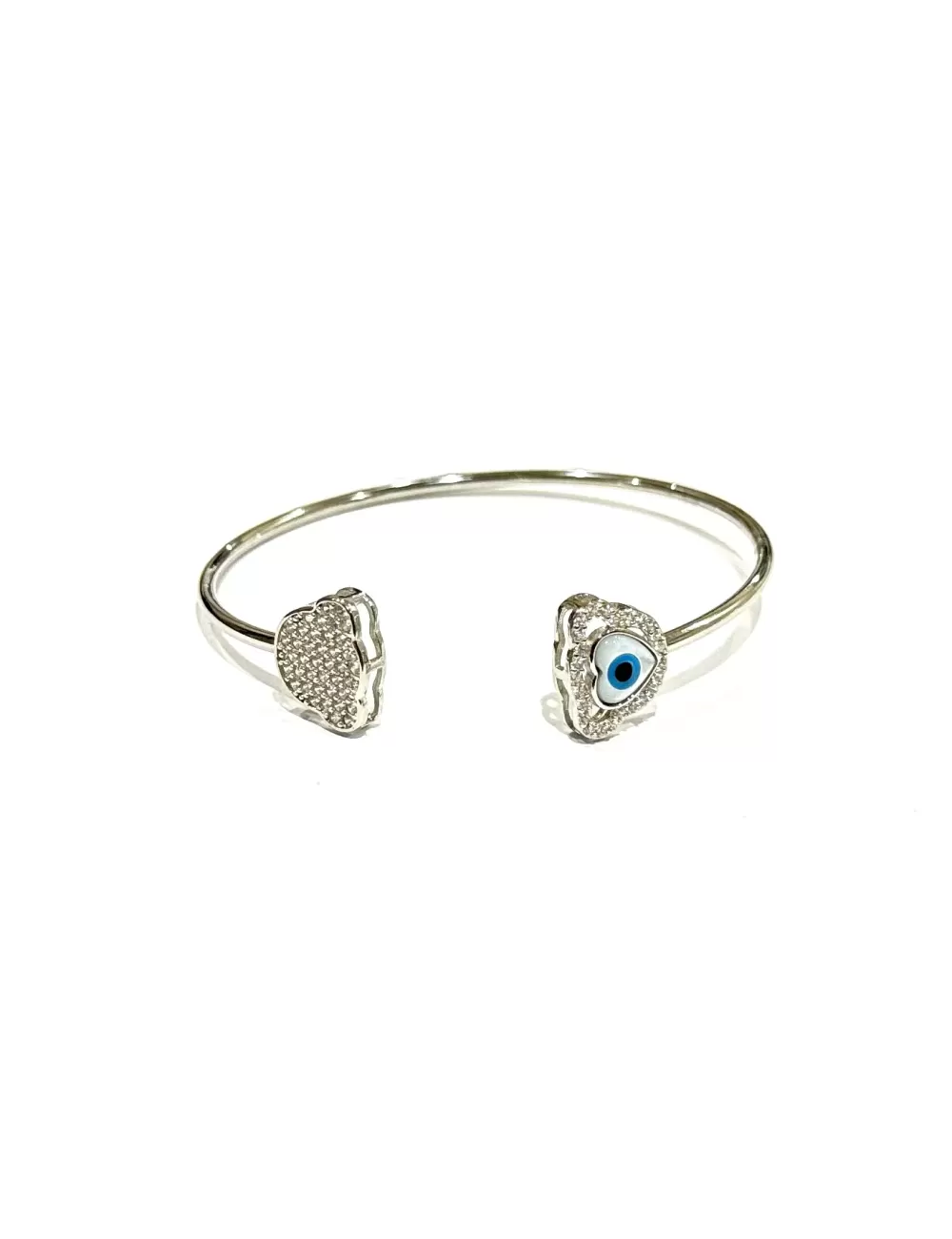 Sterling Silver Bracelet with Evil Eye