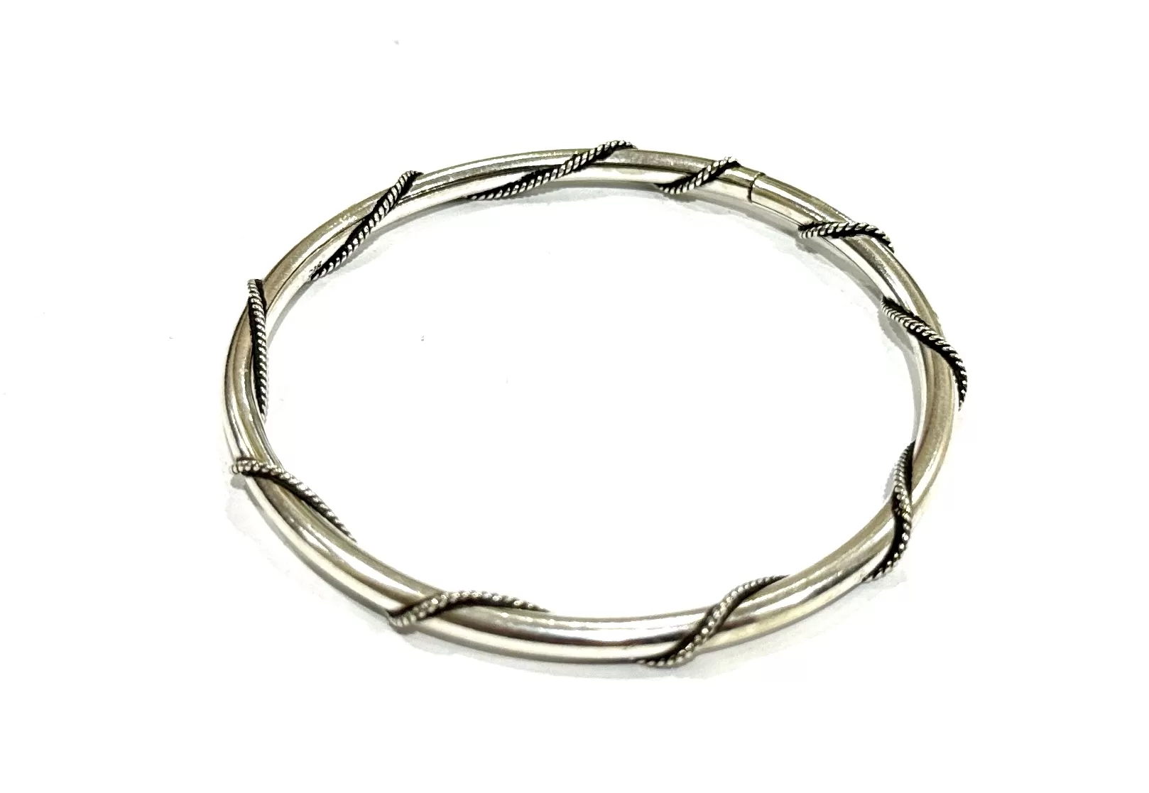 Sterling Silver Wrapped Strand Kada