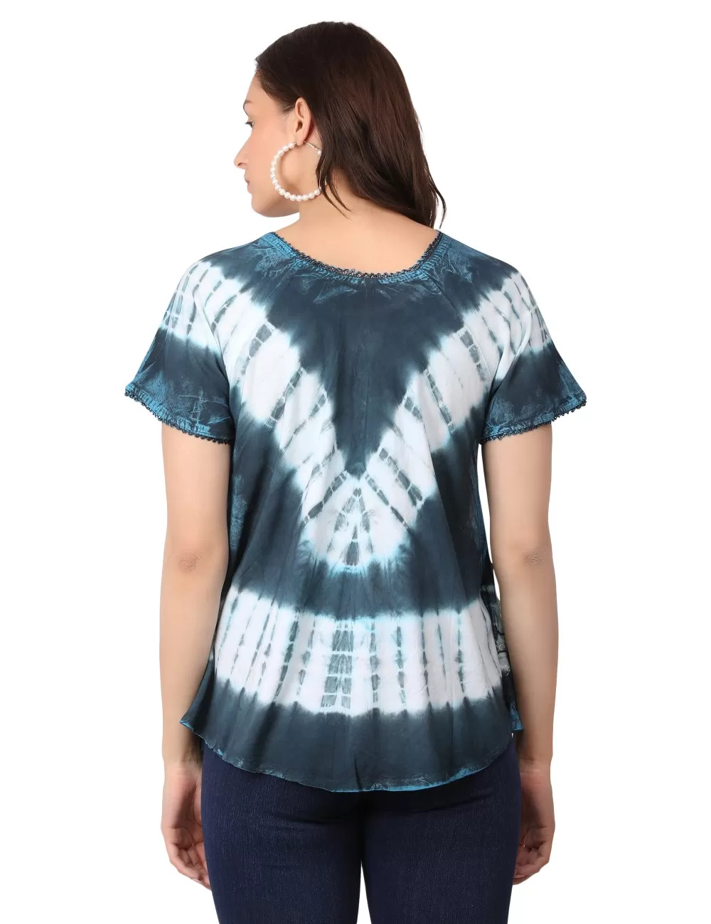 D-05 : Tie Dye Cap Sleeve Blouse