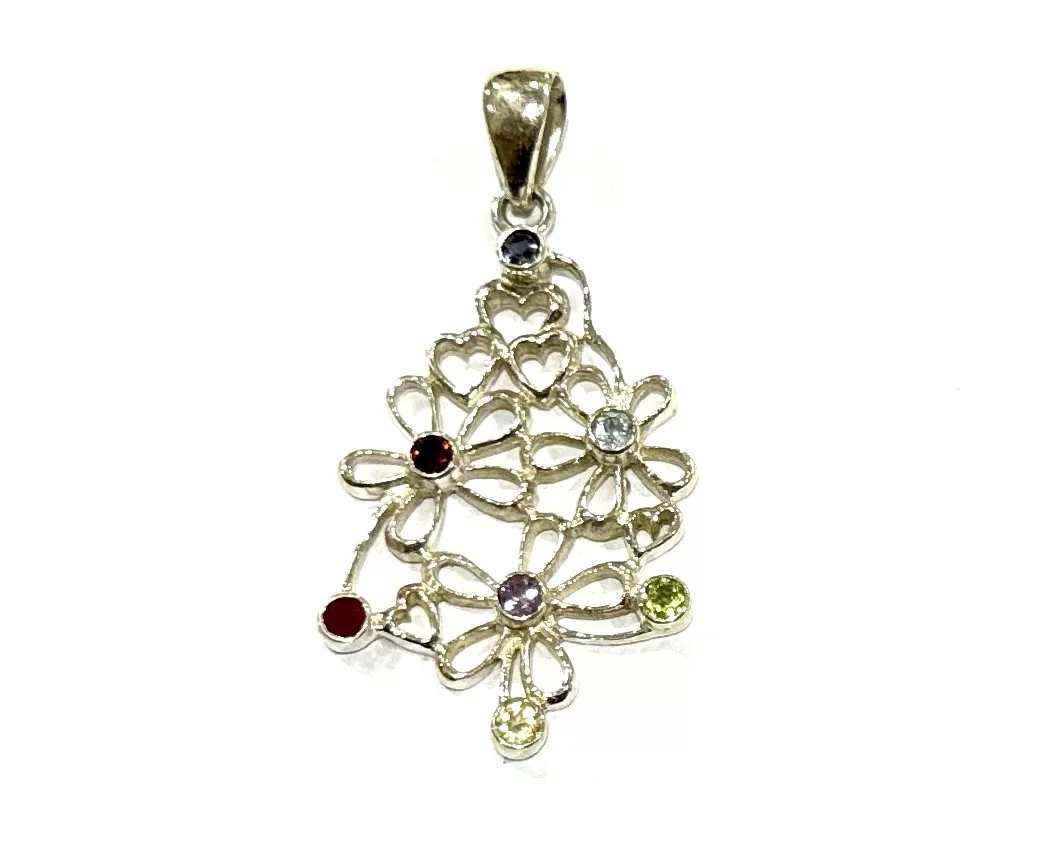 Sterling Silver : 7 Chakra Pendant