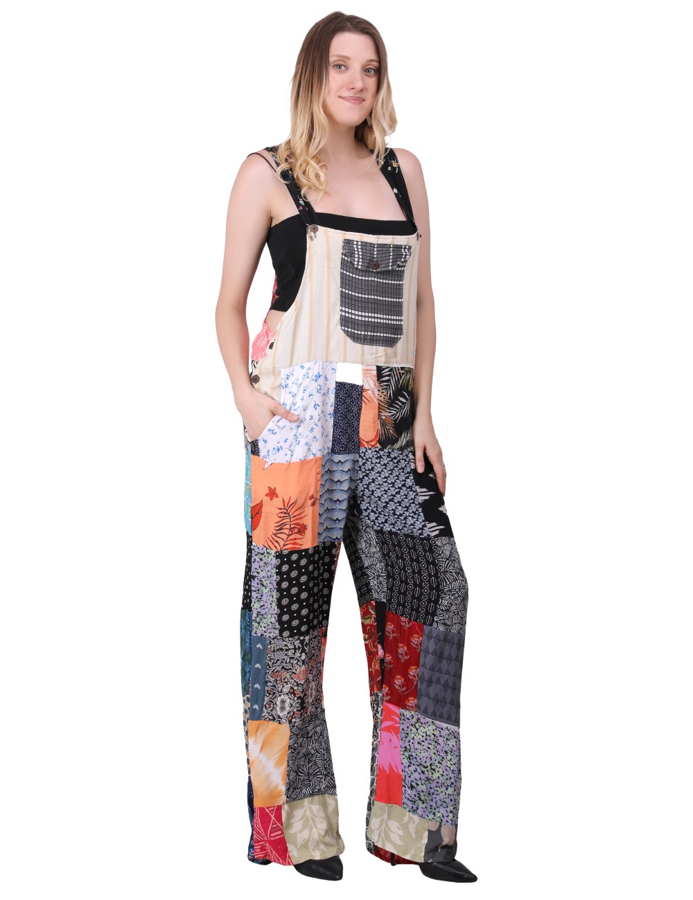 SG-120 : Rayon Patchwork Dungaree