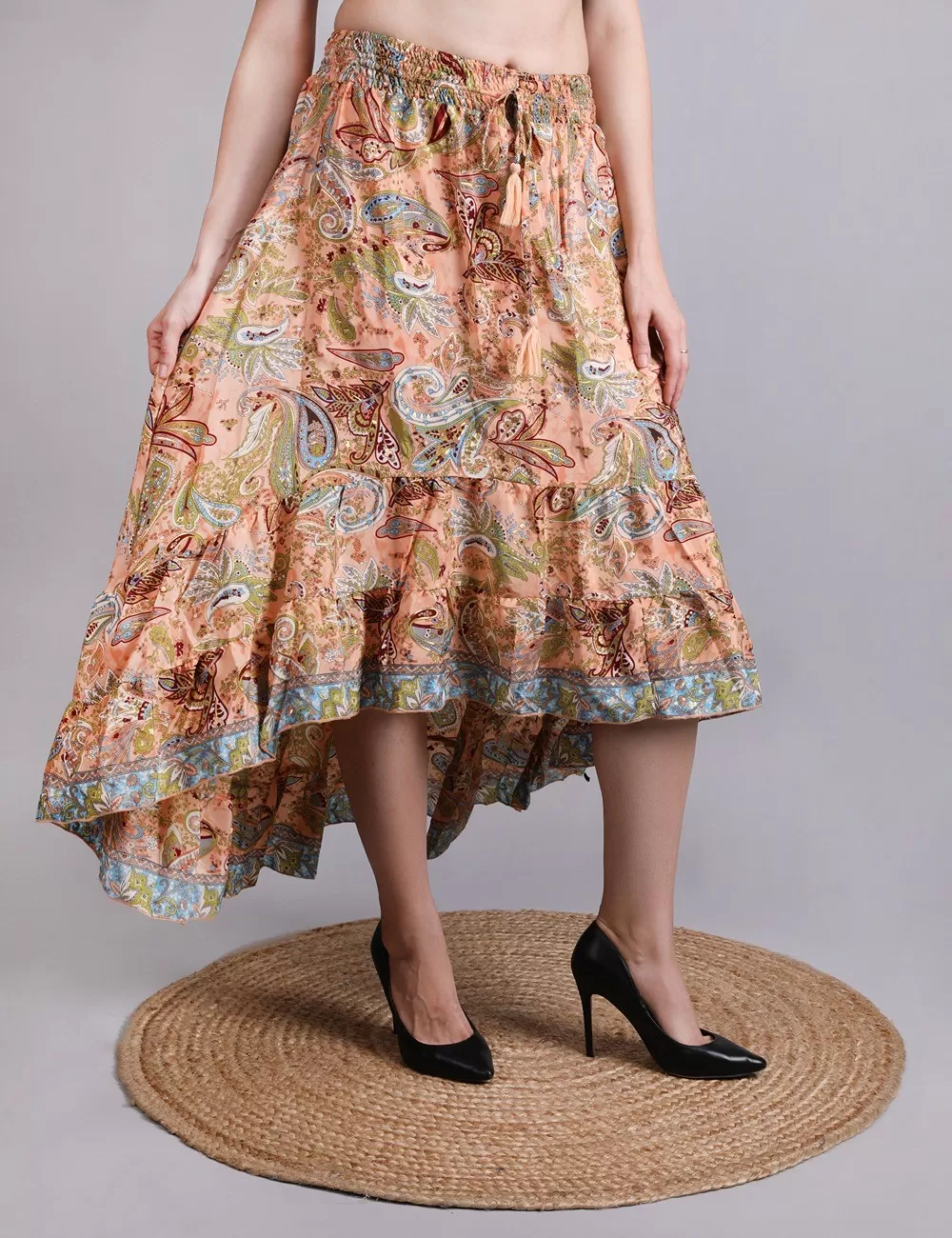 DB-53: Asymmetrical Silk Skirt