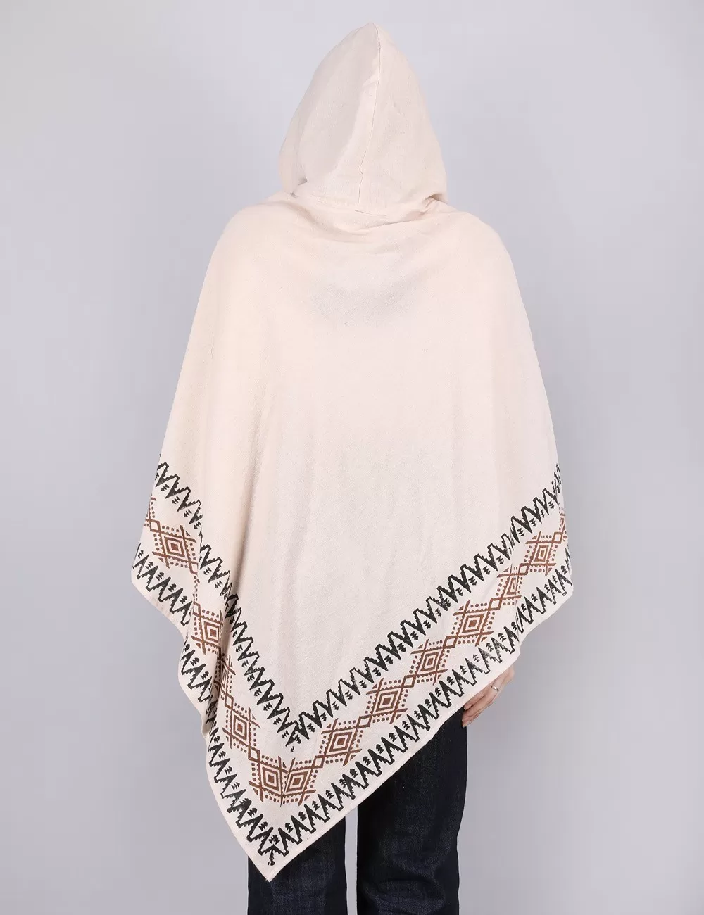 ME-02 : Hand Block Print Hooded Poncho