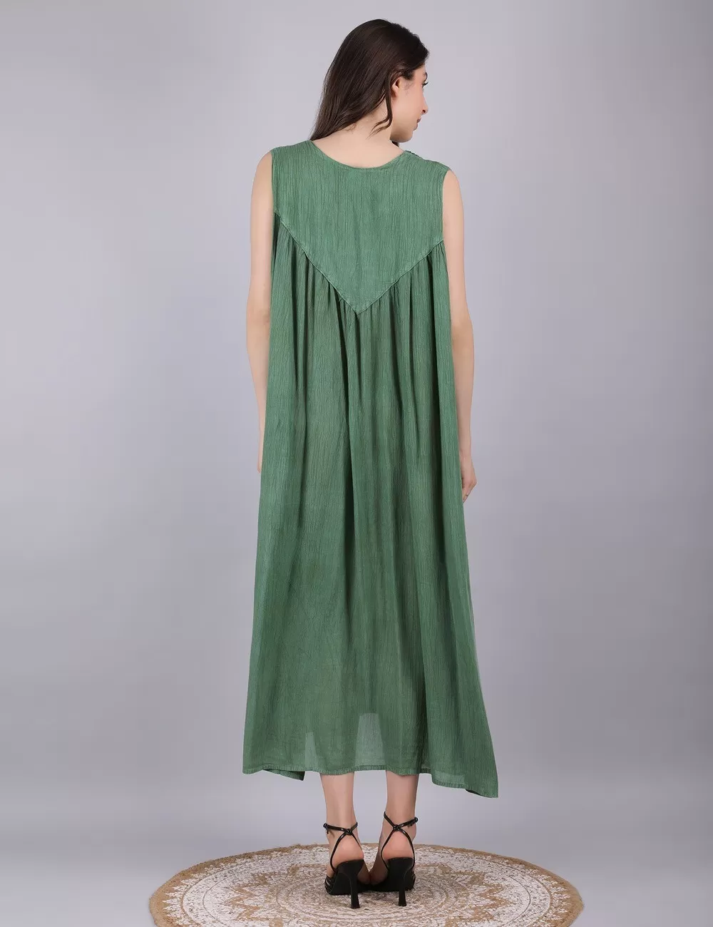 D-22 : Boho Embroidered Maxi Dress