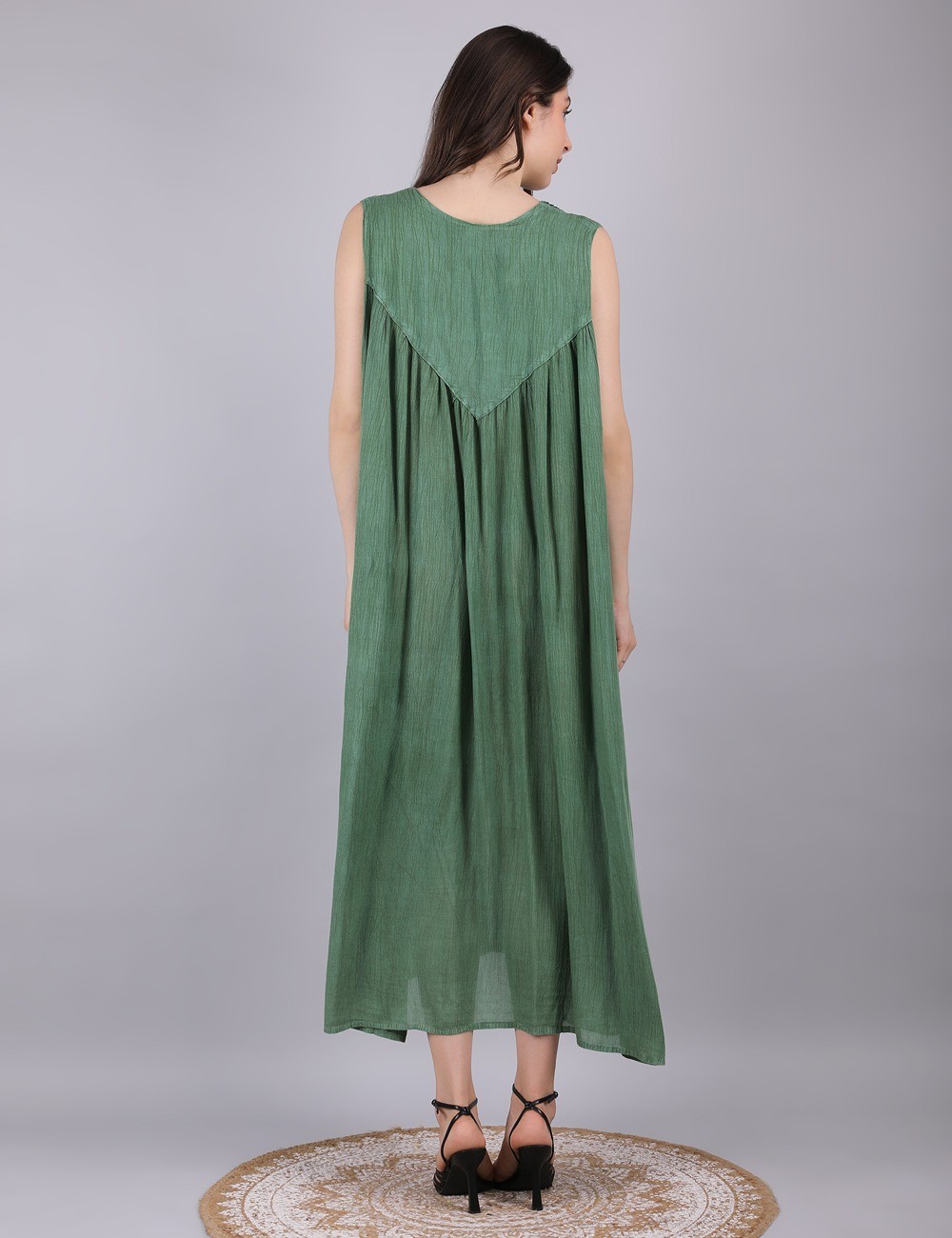 D-22 : Boho Embroidered Maxi Dress
