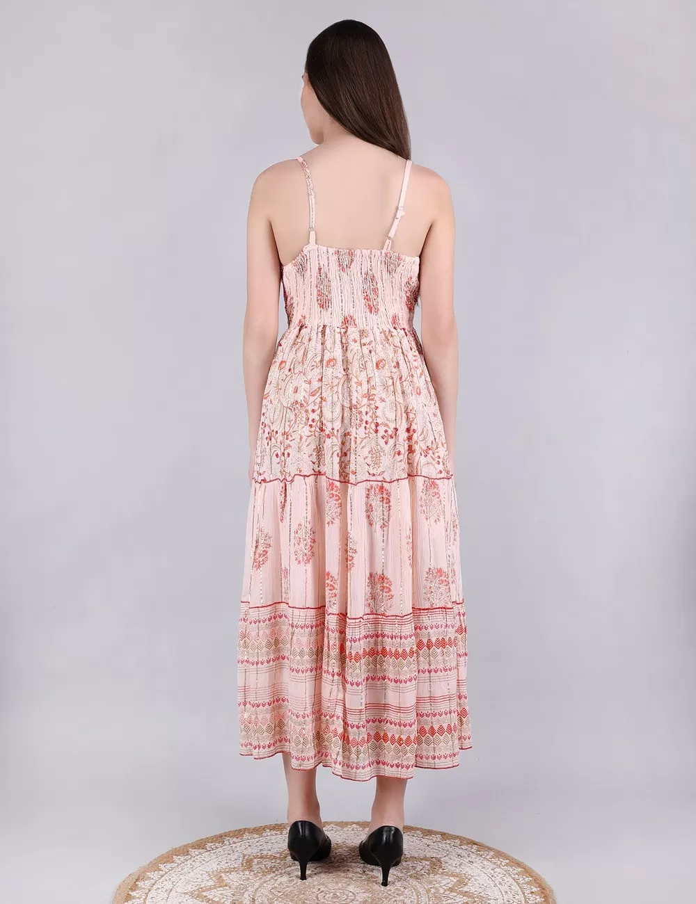 GE-04 : Frill Sleeve Boho Maxi Dress
