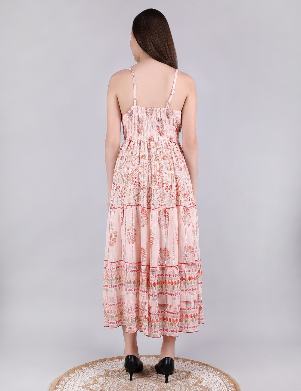 GE-04 : Frill Sleeve Boho Maxi Dress