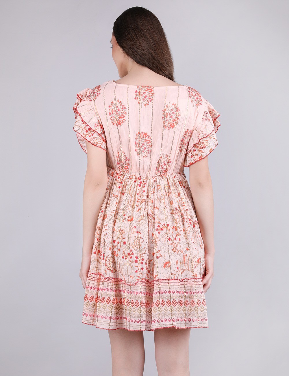 GE-05 : Frill Sleeve Boho Dress