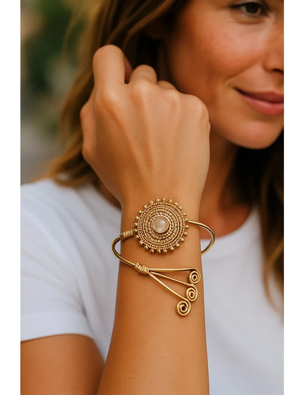 KBA-36 : Flower Stone Bracelet