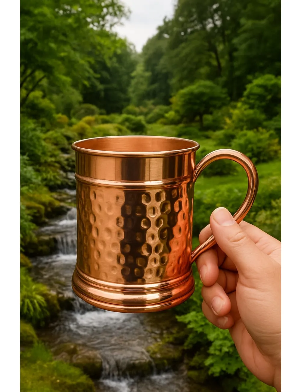 Pure Copper Mug : Hammered