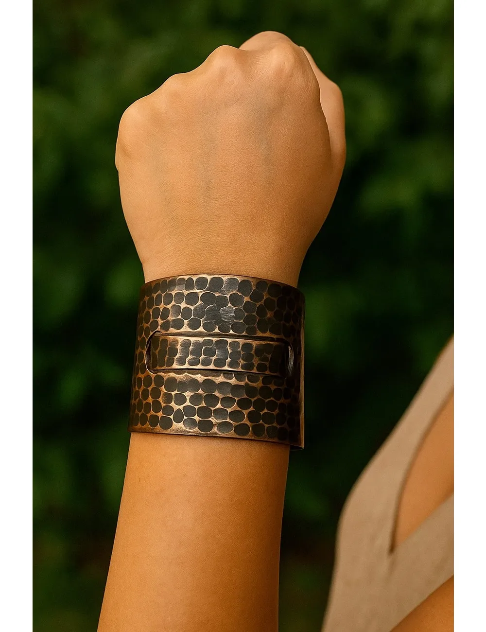 KBG-2 : Hammered Adjustable Cuff Bracelet