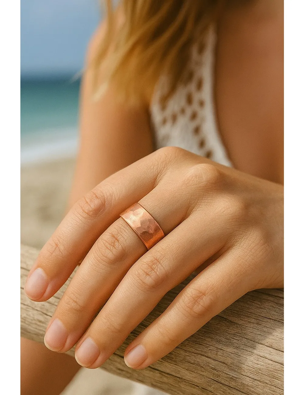 Copper Hammered Ring