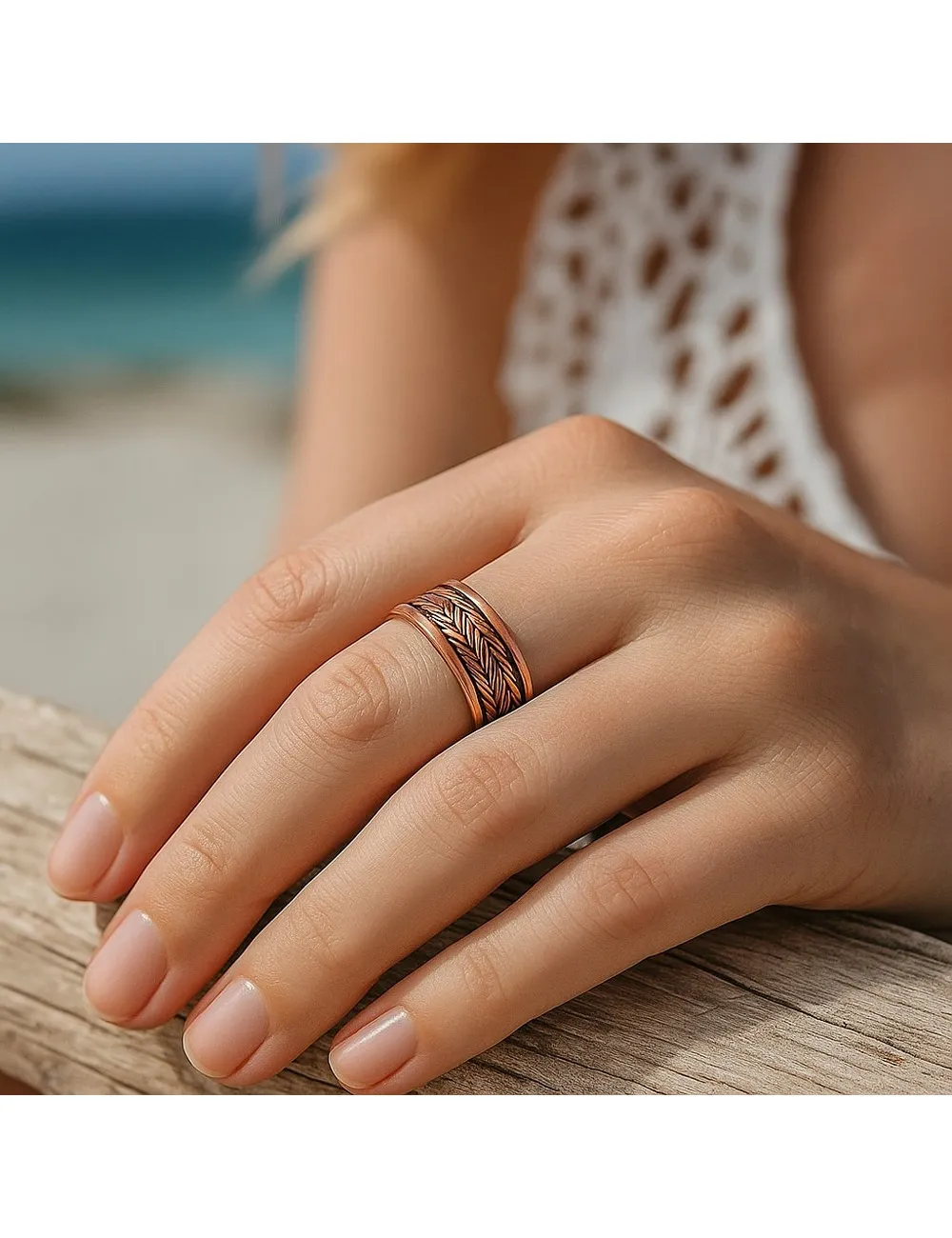 Copper Hammered Ring