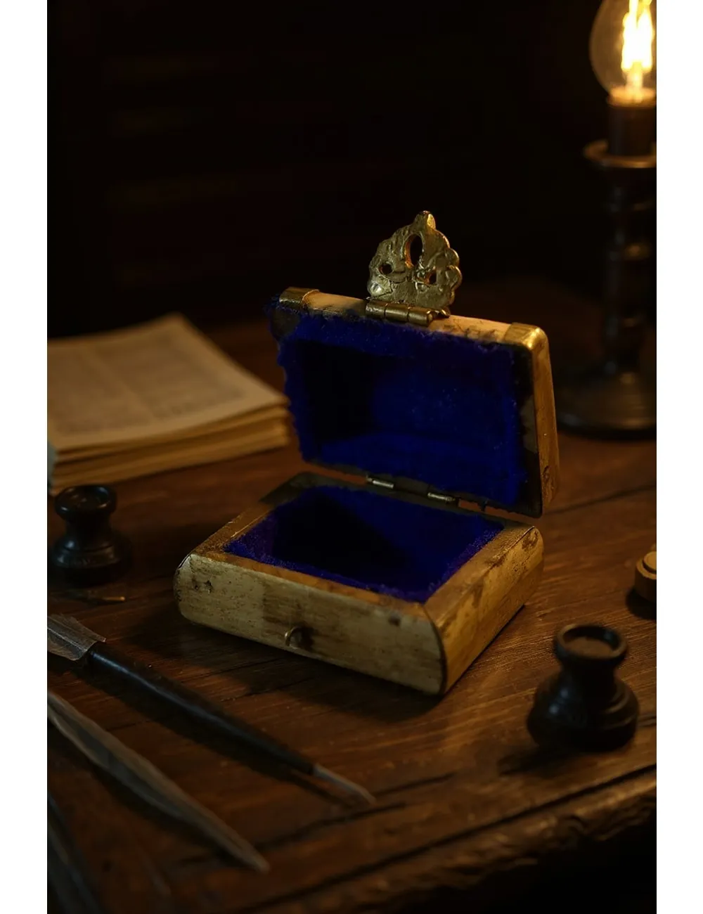 SBOX-1 : Jewellery/Decoration box with Stone (Assorted Stones)