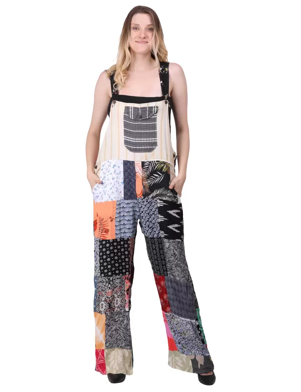 SG-120 : Rayon Patchwork Dungaree