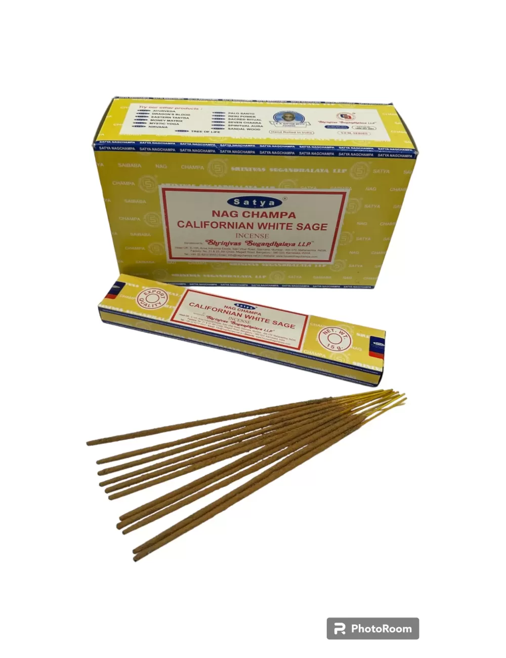 Satya - Nag Champa Californian White Sage Incense - 12 Packets Of 15 gms Each