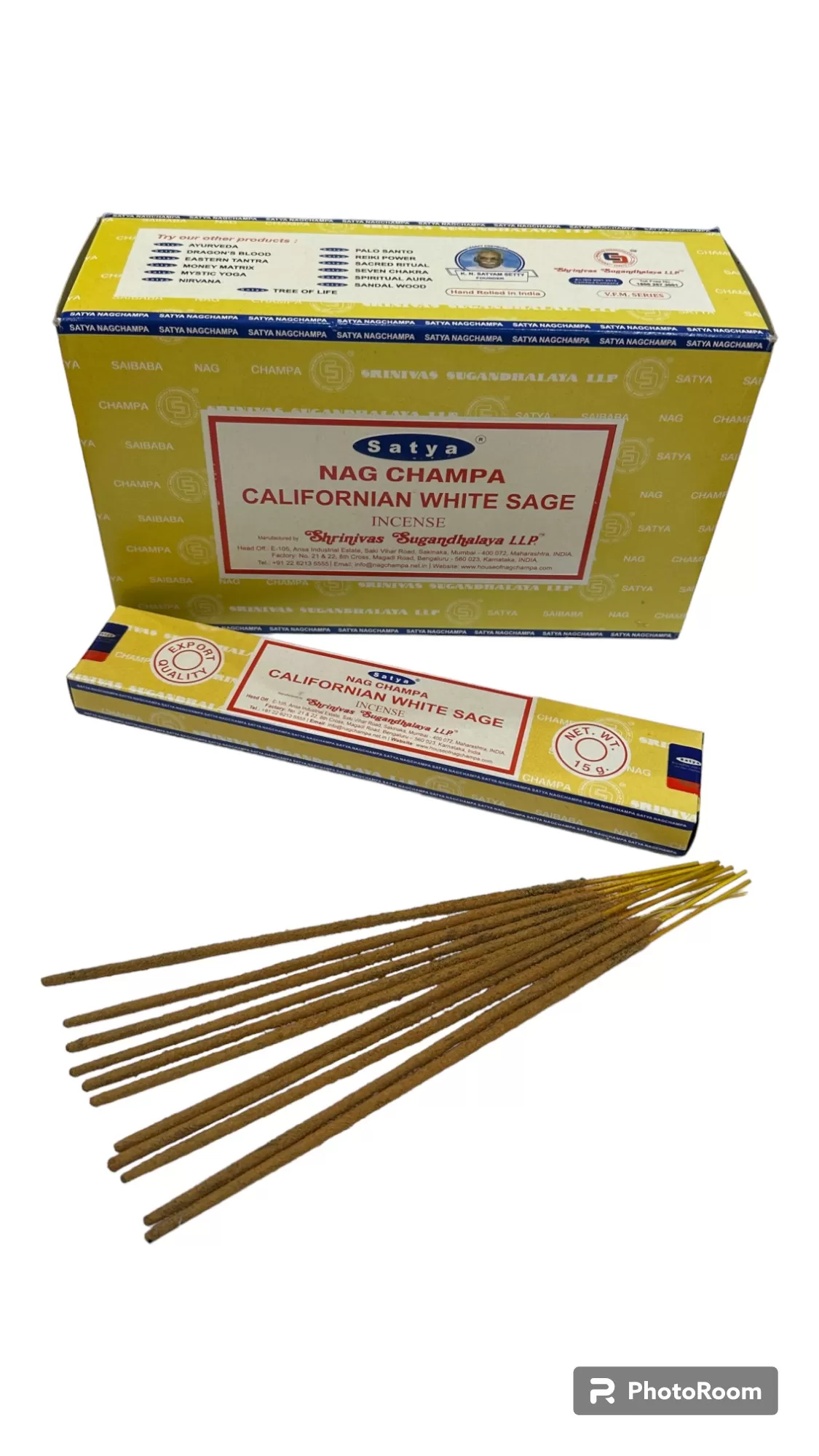 Satya - Nag Champa Californian White Sage Incense - 12 Packets Of 15 gms Each