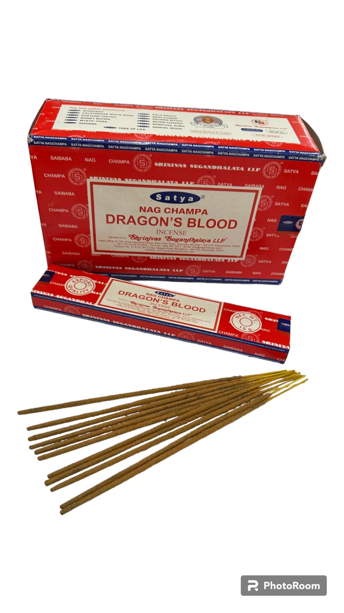 Satya - Nag Champa Dragon Blood Incense - 12 Packets Of 15 gms Each