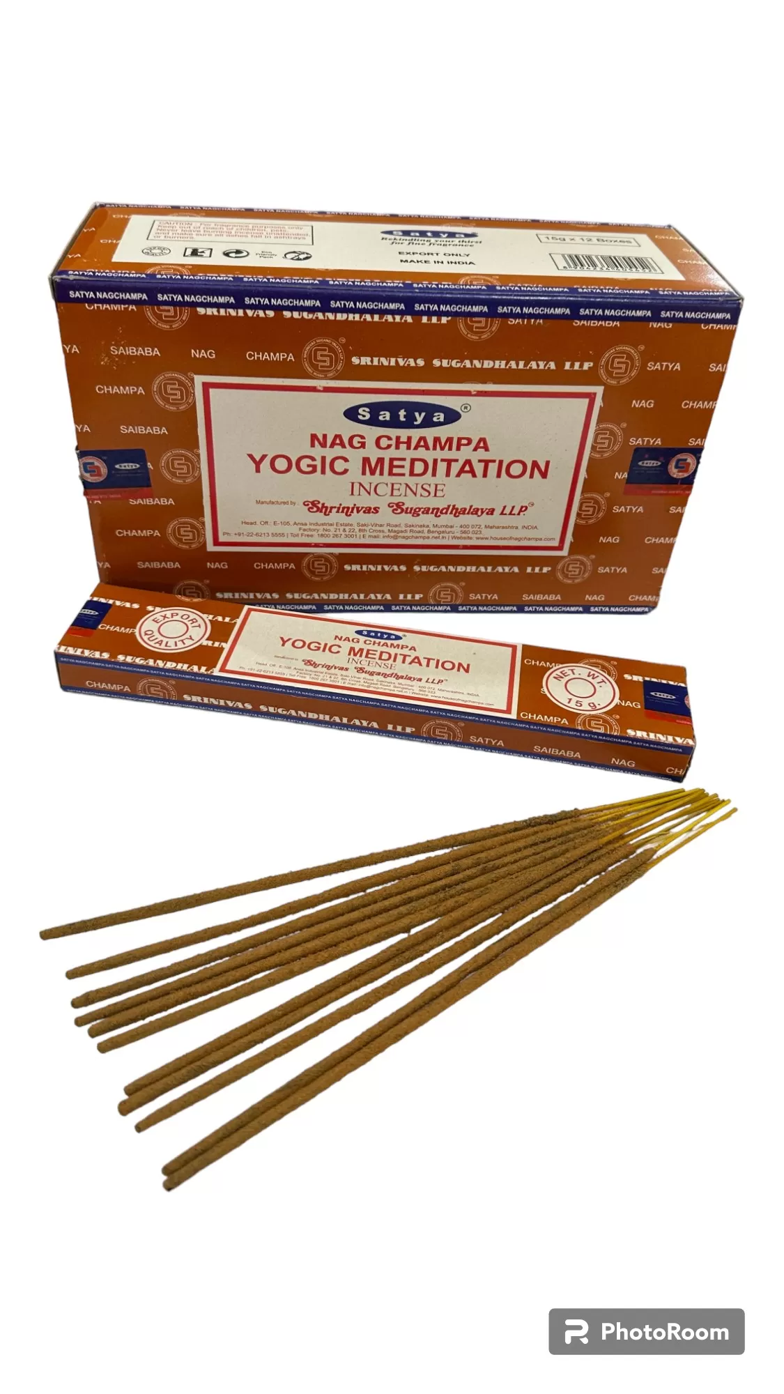 Satya - Nag Champa Yoga Meditation Incense - 12 Packets Of 15 gms Each