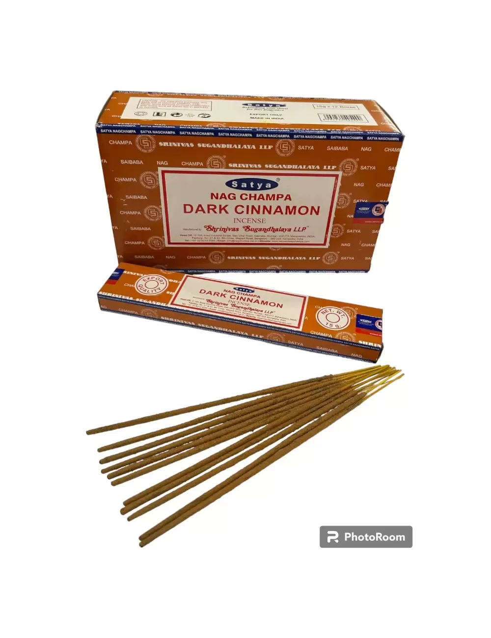 Satya - Nag Champa Dark Cinnamon Incense - 12 Packets Of 15 gms Each