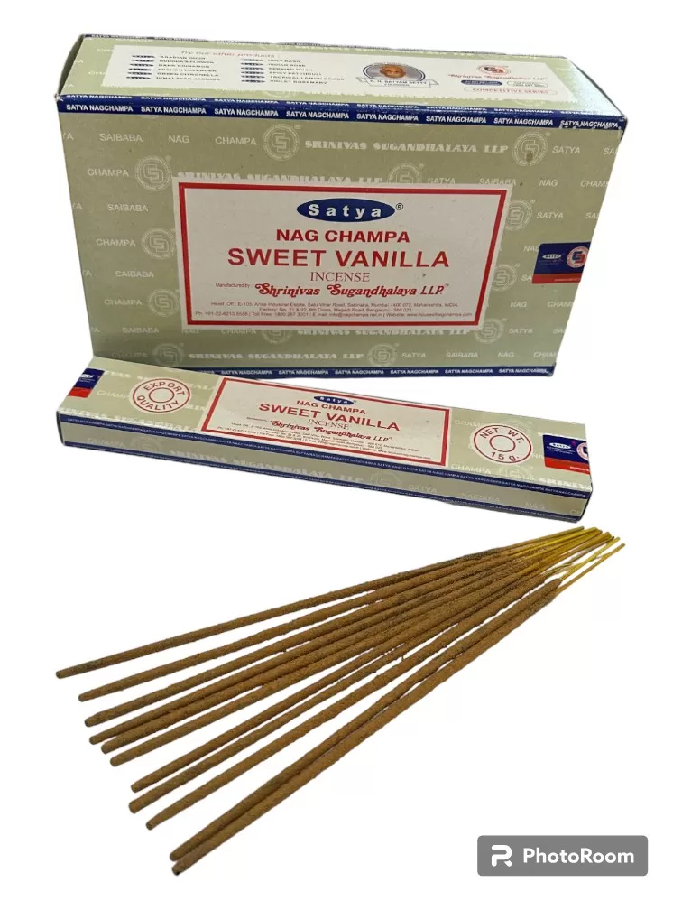 Satya - Nag Champa Sweet Vanilla Incense - 12 Packets Of 15 gms Each