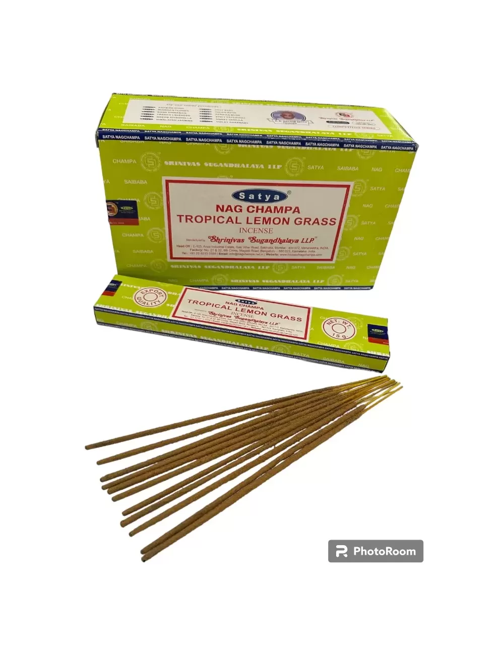 Satya - Nag Champa Tropical Lemon Grass Incense - 12 Packets Of 15 gms Each