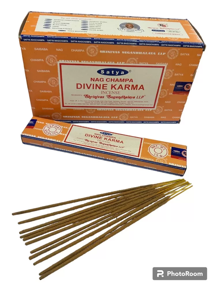 Satya - Nag Champa Divine Karma Incense - 12 Packets Of 15 gms Each