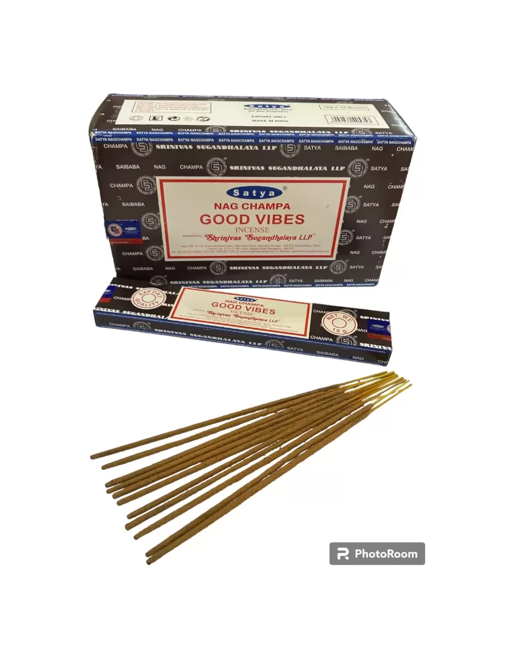 Satya - Nag Champa Good Vibes Incense - 12 Packets Of 15 gms Each
