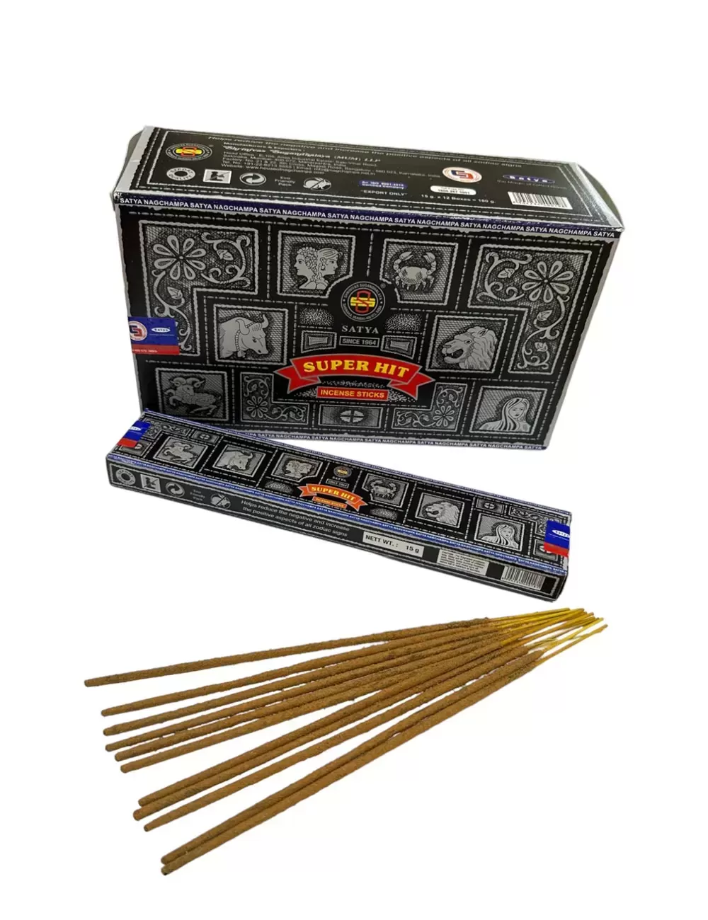 Satya - Superhit Incense - 12 Packets Of 15 gms Each