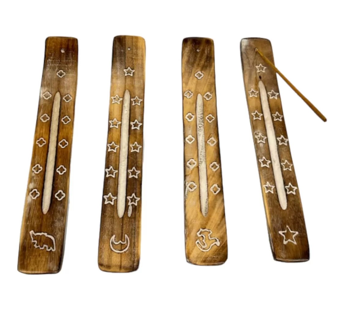 Wooden Flat Ash Catcher - Carved Prints - Assorted Prints