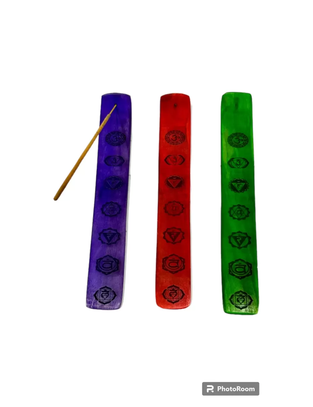 Colorful Wooden Flat Ash Catcher - Carved Prints - Assorted Colors