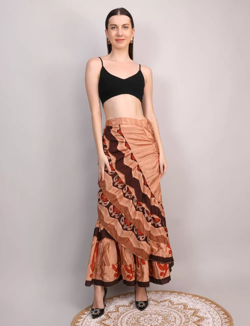 N-8 : Recycled Silk Wrap Skirt