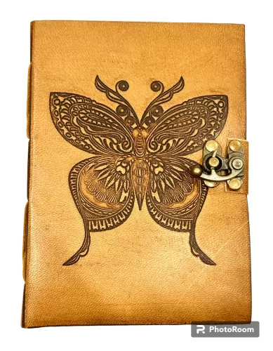 RLD-5 : Butterfly Leather Latch Up Diary : 13X18 cms
