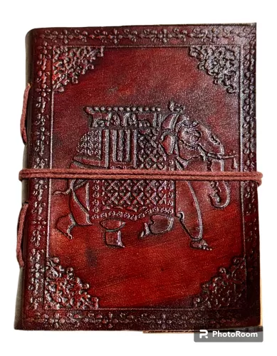 RLD-8 : Embossed Leather Tie-Up Diary : 11X15 cms