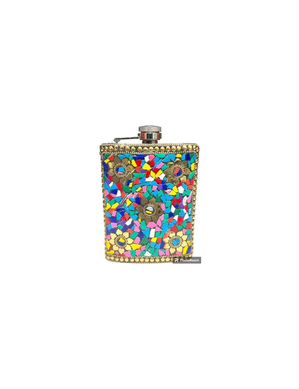 Hip Flask with Chipped Stones