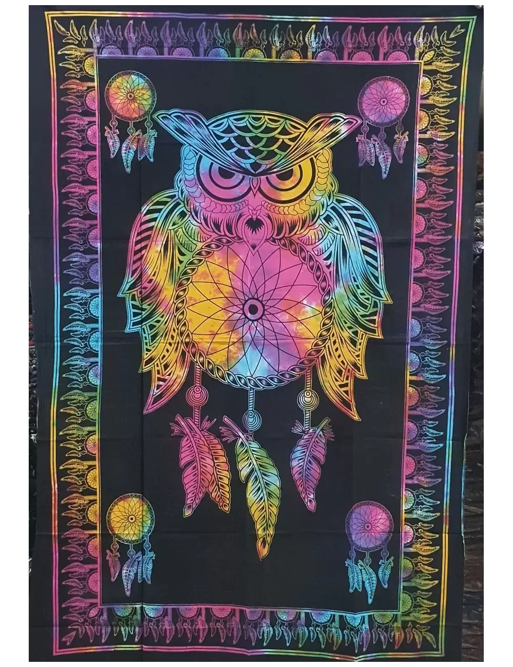 Owl Dream Catcher Mandala Tapestry - Wall Hanging