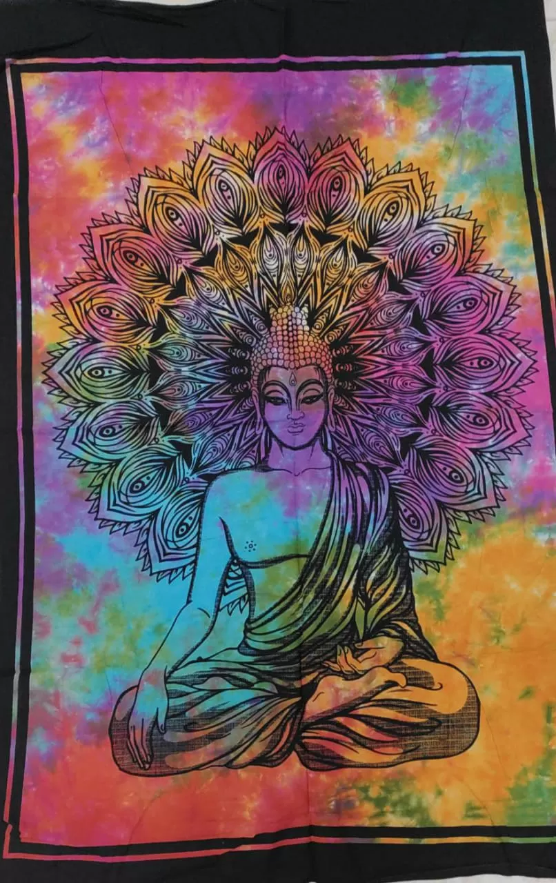 Tie Dye Multi Halo Buddha - Wall Hanging