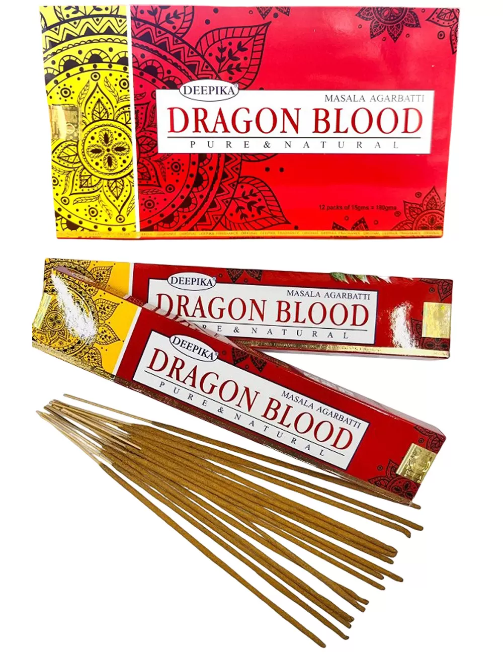 Deepika - Dragon Blood Incense - 12 Packets Of 15 gms Each
