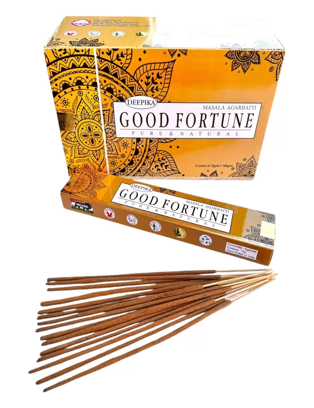Deepika - Good Fortune Incense - 12 Packets Of 15 gms Each