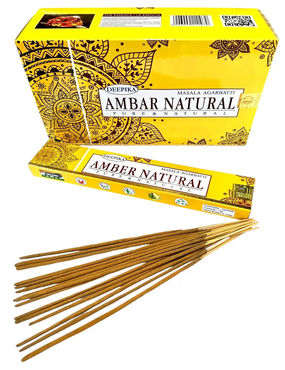 Deepika - Amber Natural Incense - 12 Packets Of 15 gms Each