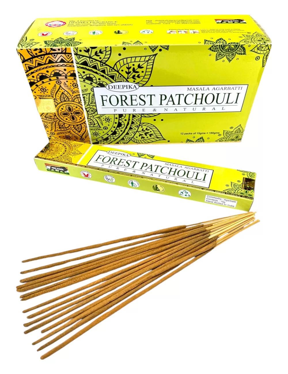 Deepika - Forest Patchouli Incense - 12 Packets Of 15 gms Each