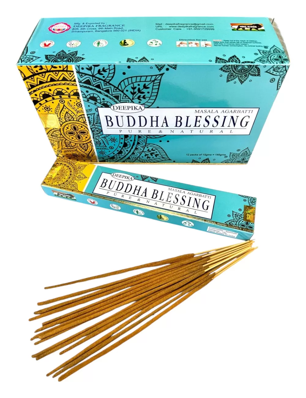 Deepika - Buddha Blessing Incense - 12 Packets Of 15 gms Each