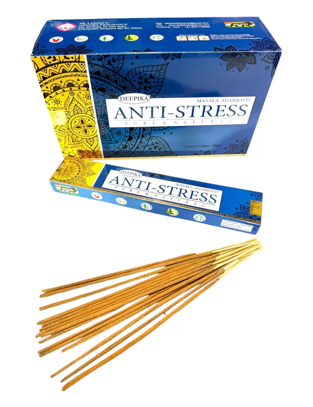 Deepika - Anti Stress Incense - 12 Packets Of 15 gms Each