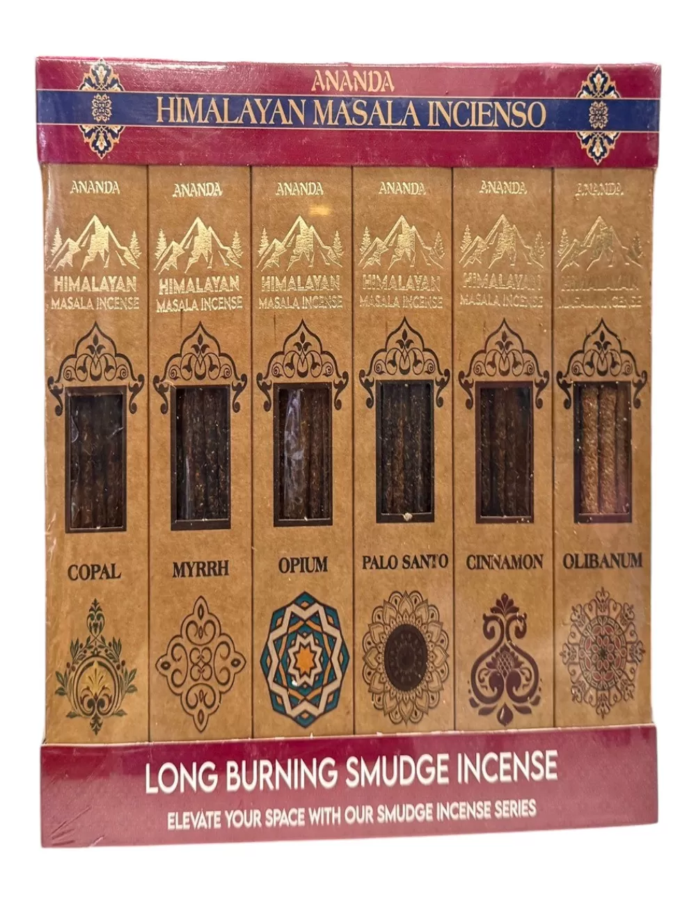 ASI -2 : Ananda - All Natural Hand Rolled Smudge Incense -  Collection Set - 6 Packets of 10 Sticks Each