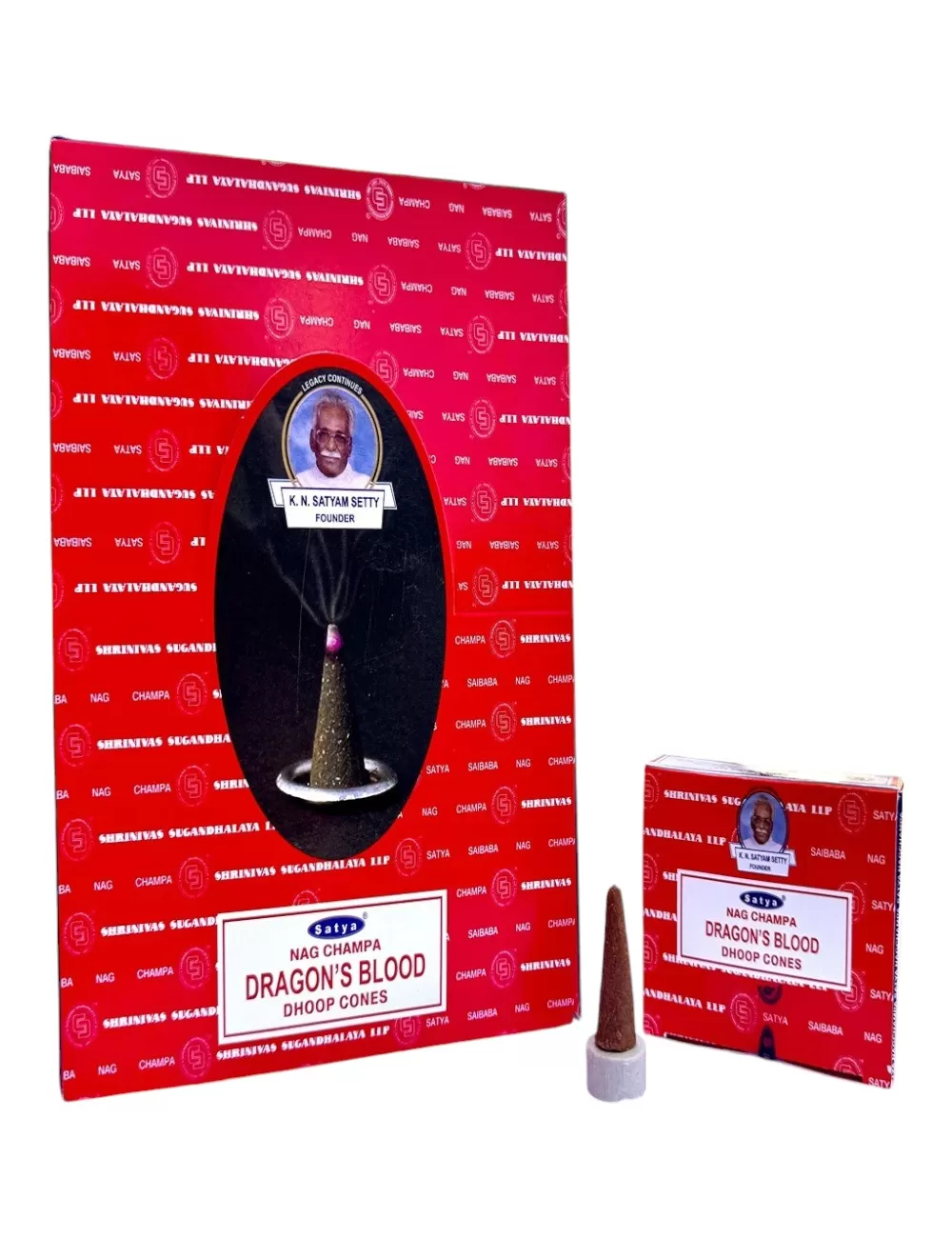 SC-3 : Satya - Dragon Blood Masala Dhoop Cones - 12 Packets Of 12 Cones and 1 Stand Each