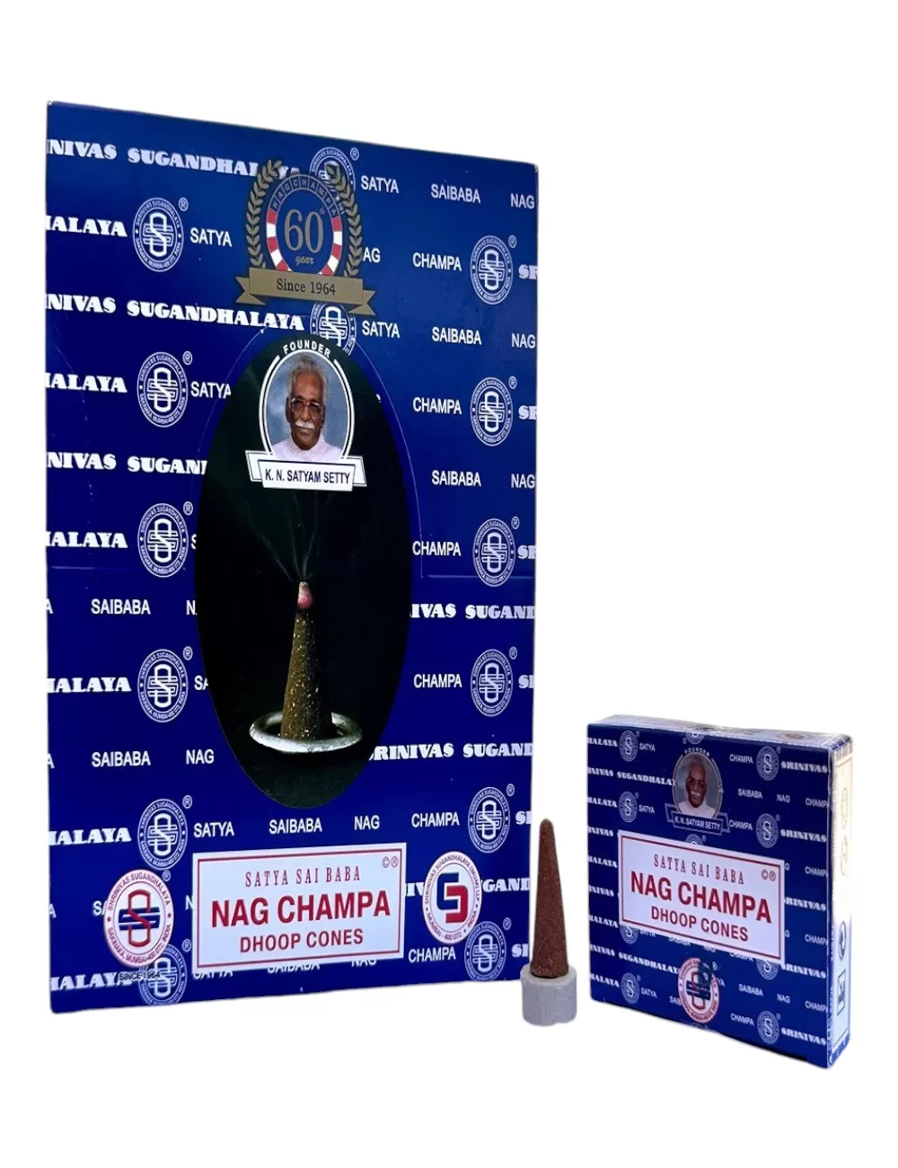 SC-6 : Satya - Nag Champa Masala Dhoop Cones - 12 Packets Of 12 Cones and 1 Stand Each