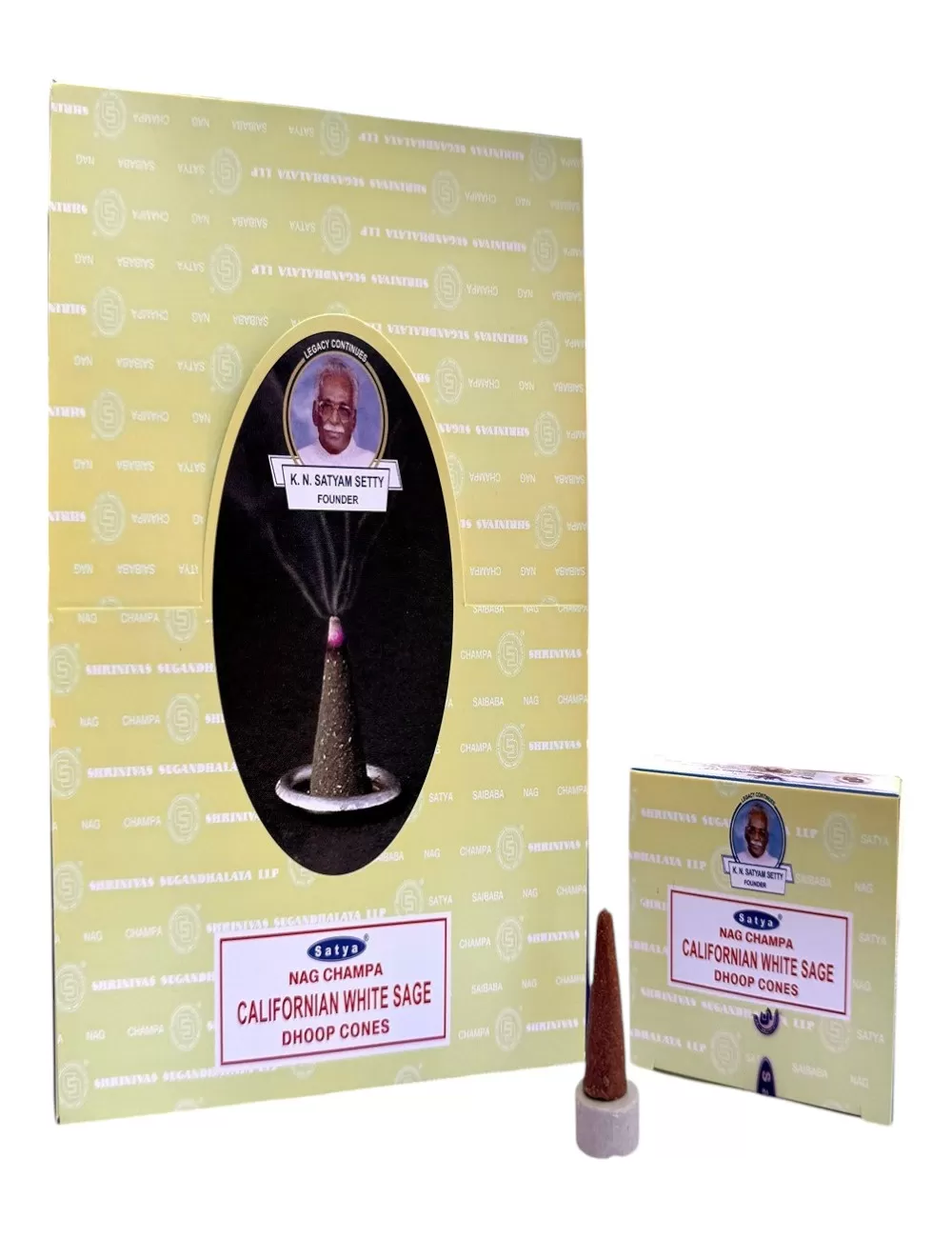 SC-2 : Satya - Californian White Sage Masala Dhoop Cones - 12 Packets Of 12 Cones and 1 Stand Each