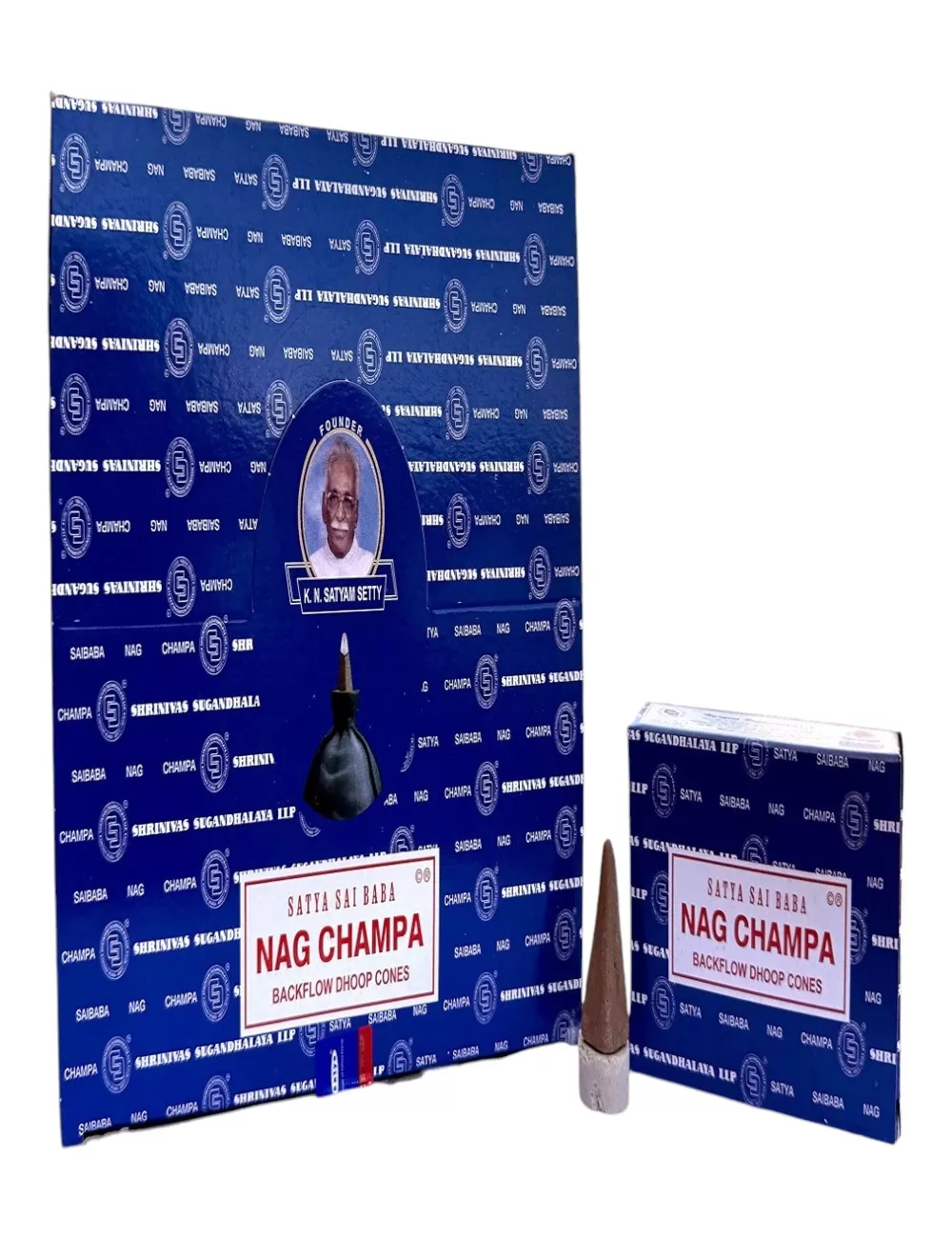 SBC-4 : Satya - Nag Champa Backflow Dhoop Cones - 12 Packets Of 10 Cones Each